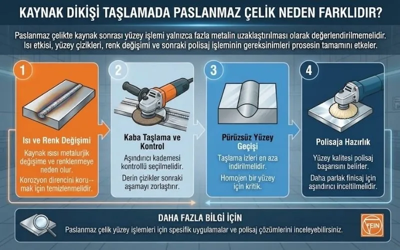 Kaynak Dikişi Taşlamada Paslanmaz Çelik Neden Farklıdır