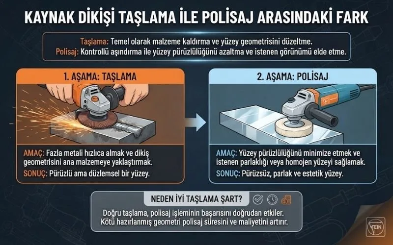 Kaynak Dikişi Taşlama ile Polisaj Arasındaki Fark