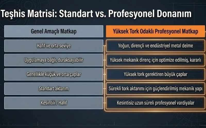 Yüksek Torklu Matkap ile Standart Matkap Arasındaki Temel Fark