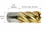 HSS Dura 25 34 in Weldon yuvalı karot matkap