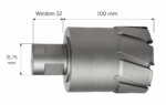 Weldon 32 yuvalı HM Ultra 100 karot matkap (4)